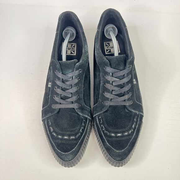 TUK Suede Leather Pointed Bumper Shoes Creepers Goth Black Mens 13 - Picture 5 of 9